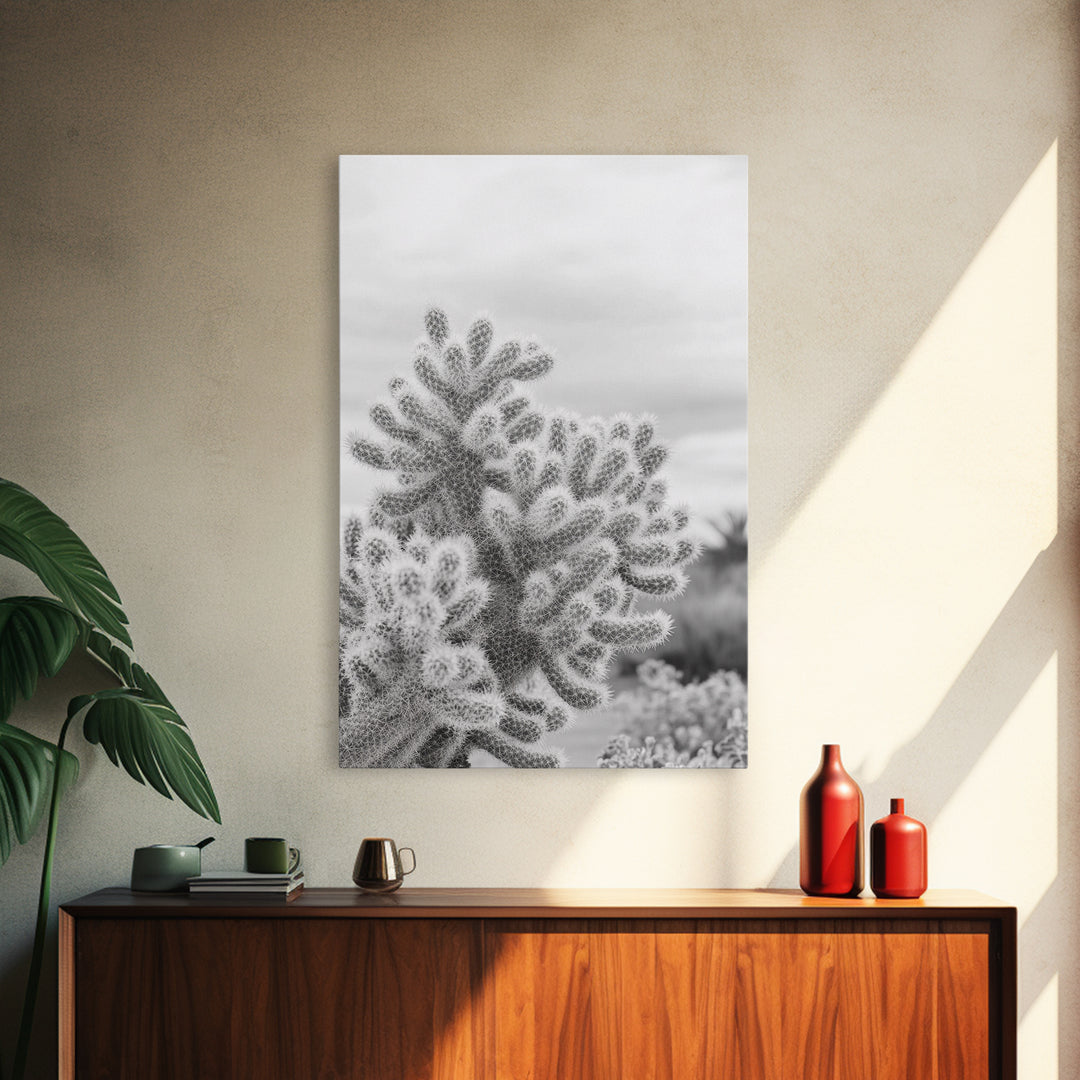 Cactus photography, desert wall art, framed canvas print, Joshua tree art, rustic decor, botanical prints, boho wall art, minimalist art