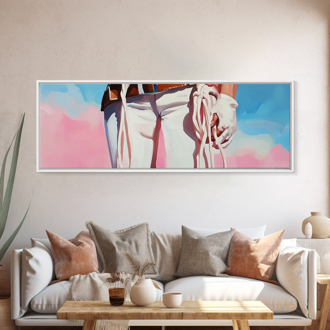 Cowgirl Holding Rope, black cowgirl painting, pink orange wall art, rustic wall art, western decor, framed canvas print, wall decor