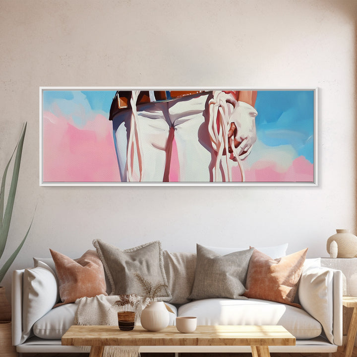 Cowgirl Holding Rope, black cowgirl painting, pink orange wall art, rustic wall art, western decor, framed canvas print, wall decor