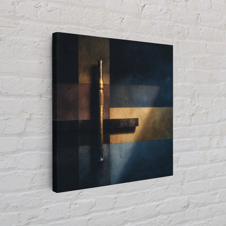 Conductor Baton and Sheet Shapes Without Text Canvas Print, Recording Studio Art, Music Posters, Studio Decor, Abstract Art, RSA-1x1-18