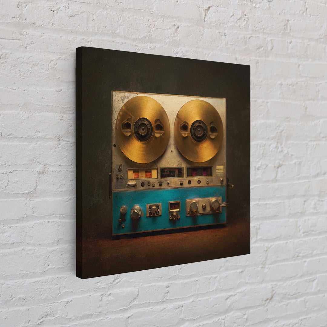 Reel to Reel Tape Machine Framed Canvas Print, Recording Studio Art, Unique Home Decor, Studio Decor, Fine Art, Analog, RSA-1x1-2