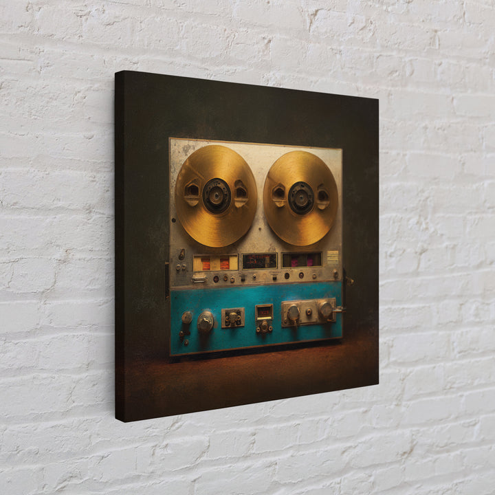 Reel to Reel Tape Machine Framed Canvas Print, Recording Studio Art, Unique Home Decor, Studio Decor, Fine Art, Analog, RSA-1x1-2