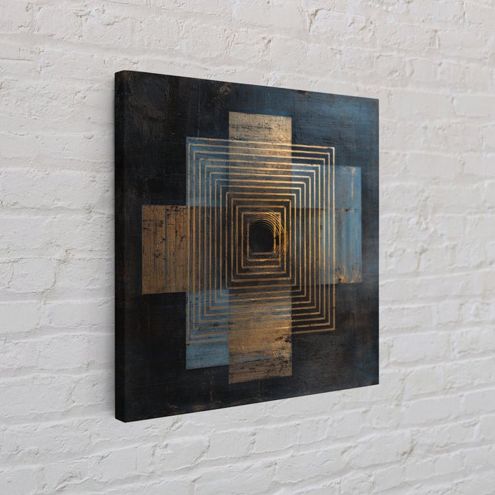 Soundwave Abstract with Black and Gold Lines Canvas Print, Recording Studio Art, Dtf Prints, Studio Decor, Fine Art, Analog, RSA-1x1-3