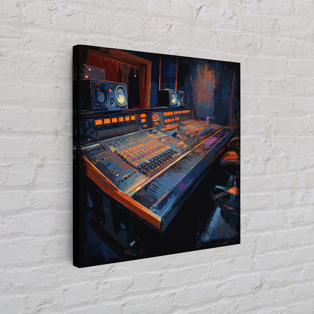 Mixing Console Faders Canvas Print, Recording Studio Art, Music Studio, Studio Decor, Oil Painting, Analog, Modern Decor, RSA-1x1-30