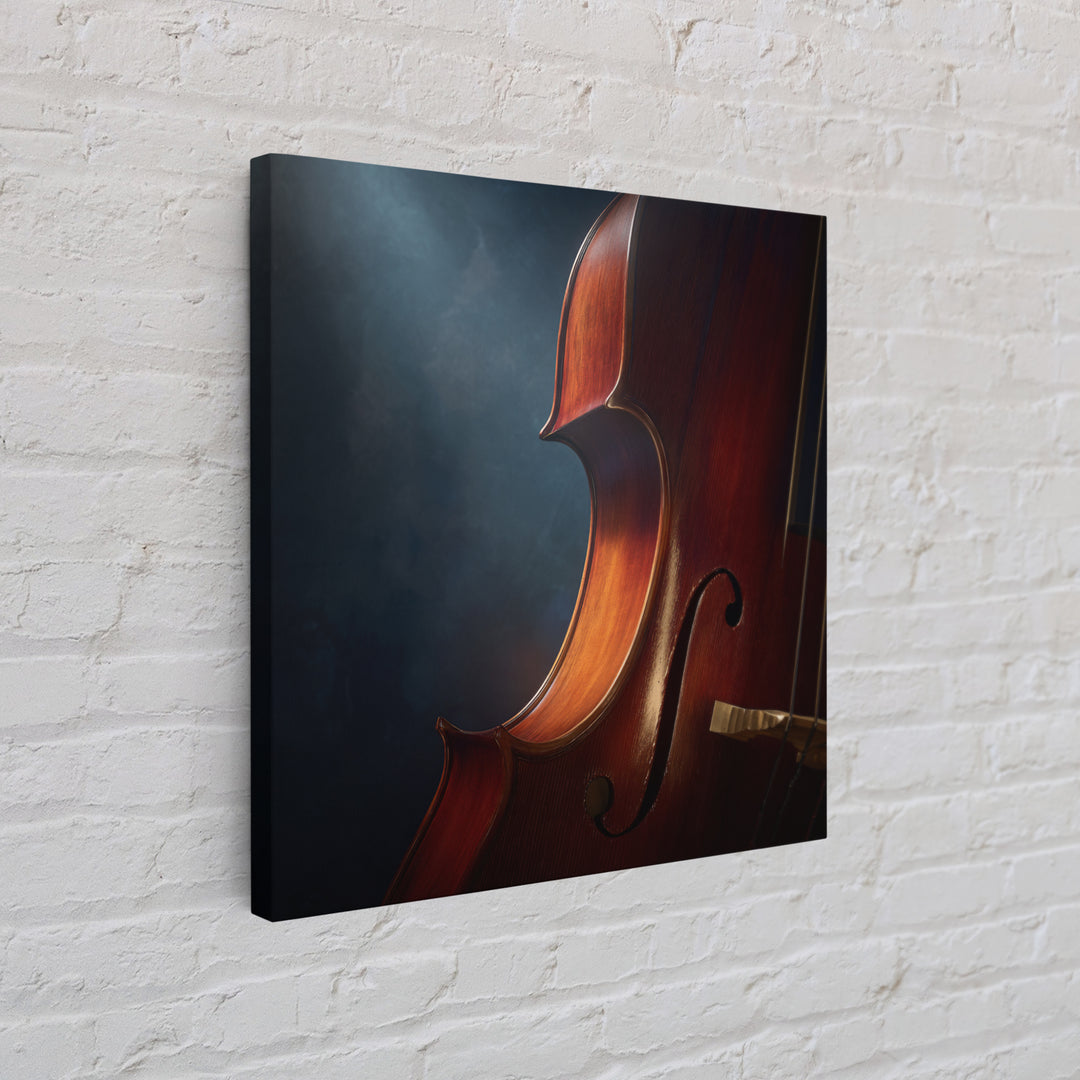 Cello Curve Closeup Framed Canvas Print, Recording Studio Art, Music Wall Art, Studio Decor, Fine Art, Analog, Musician Posters, RSA-1x1-44