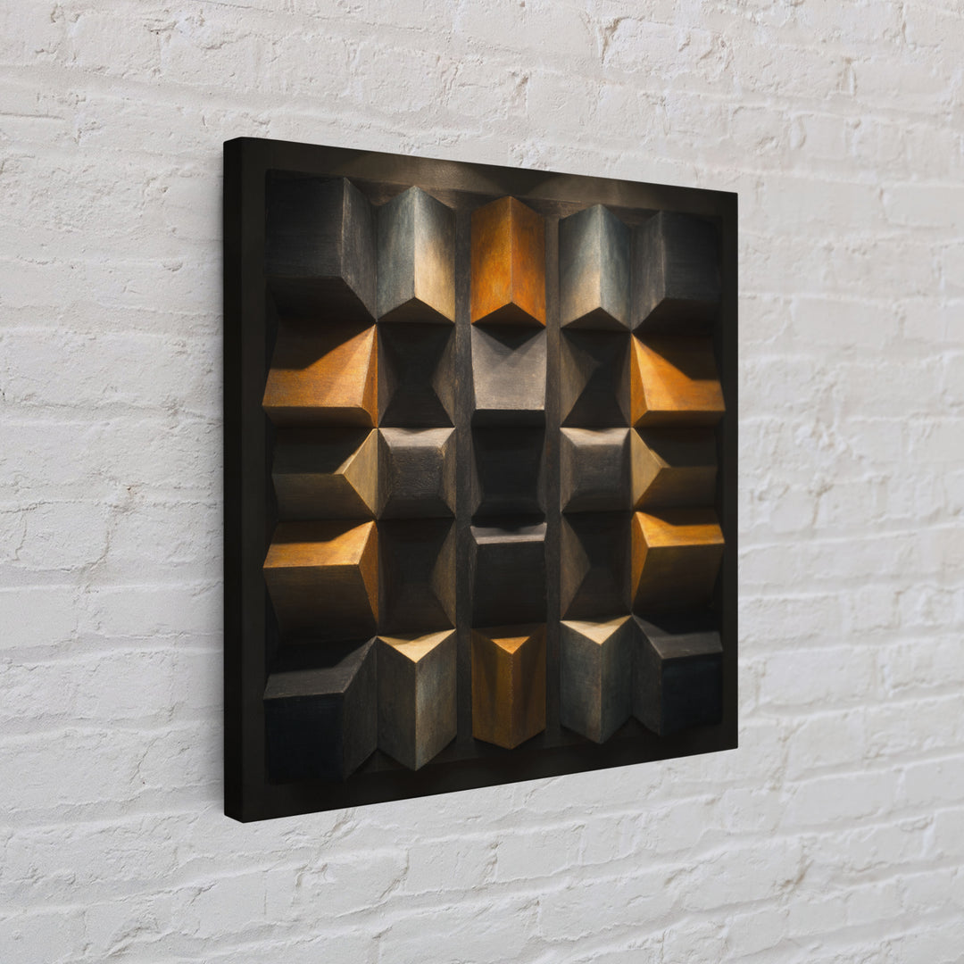 Sound Booth Foam Pattern Transformed into Design Framed Canvas Print, Recording Studio Art, Wall Decor, Studio Decor, Analog, RSA-1x1-48