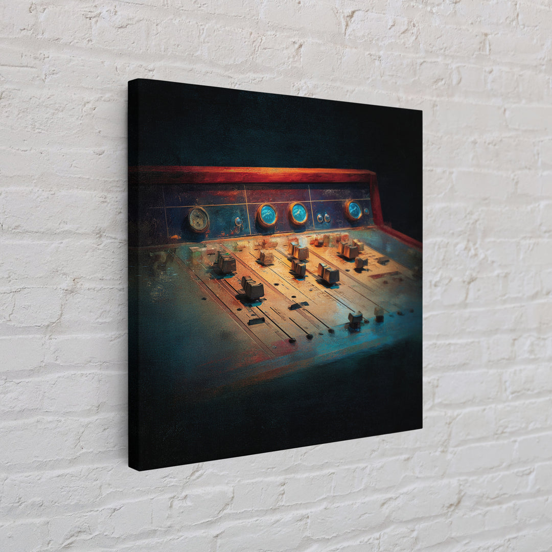 Mixing Console Faders Canvas Print, Recording Studio Art, Music Studio, Studio Decor, Oil Painting, Analog, Modern Decor, RSA-1x1-54