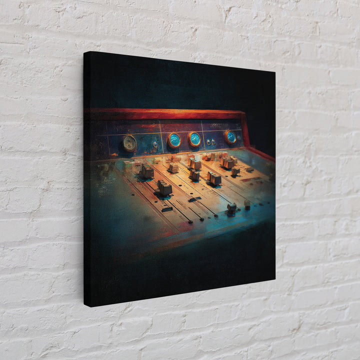Mixing Console Faders Canvas Print, Recording Studio Art, Music Studio, Studio Decor, Oil Painting, Analog, Modern Decor, RSA-1x1-54