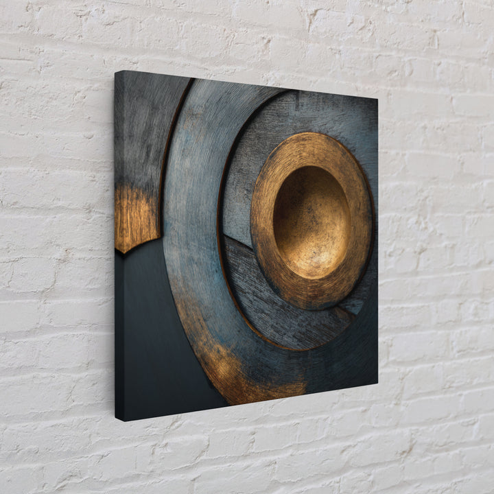 Vinyl Groove Closeup as Circular Abstract Framed Canvas Print, Recording Studio Art, Musician Posters, Studio Decor, Analog, RSA-1x1-62