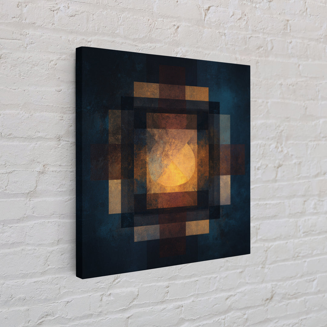 Album Cover Abstract Without Readable Text Framed Canvas Print, Recording Studio Art, Dtf Print, Studio Decor, Fine Art, Analog, RSA-1x1-70