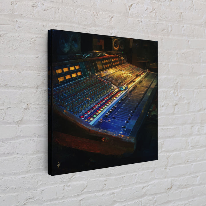 Mixing Console Faders Framed Canvas Print, Recording Studio Art, Rock Music Art, Studio Decor, Fine Art, Analog, Art Print, RSA-1x1-78