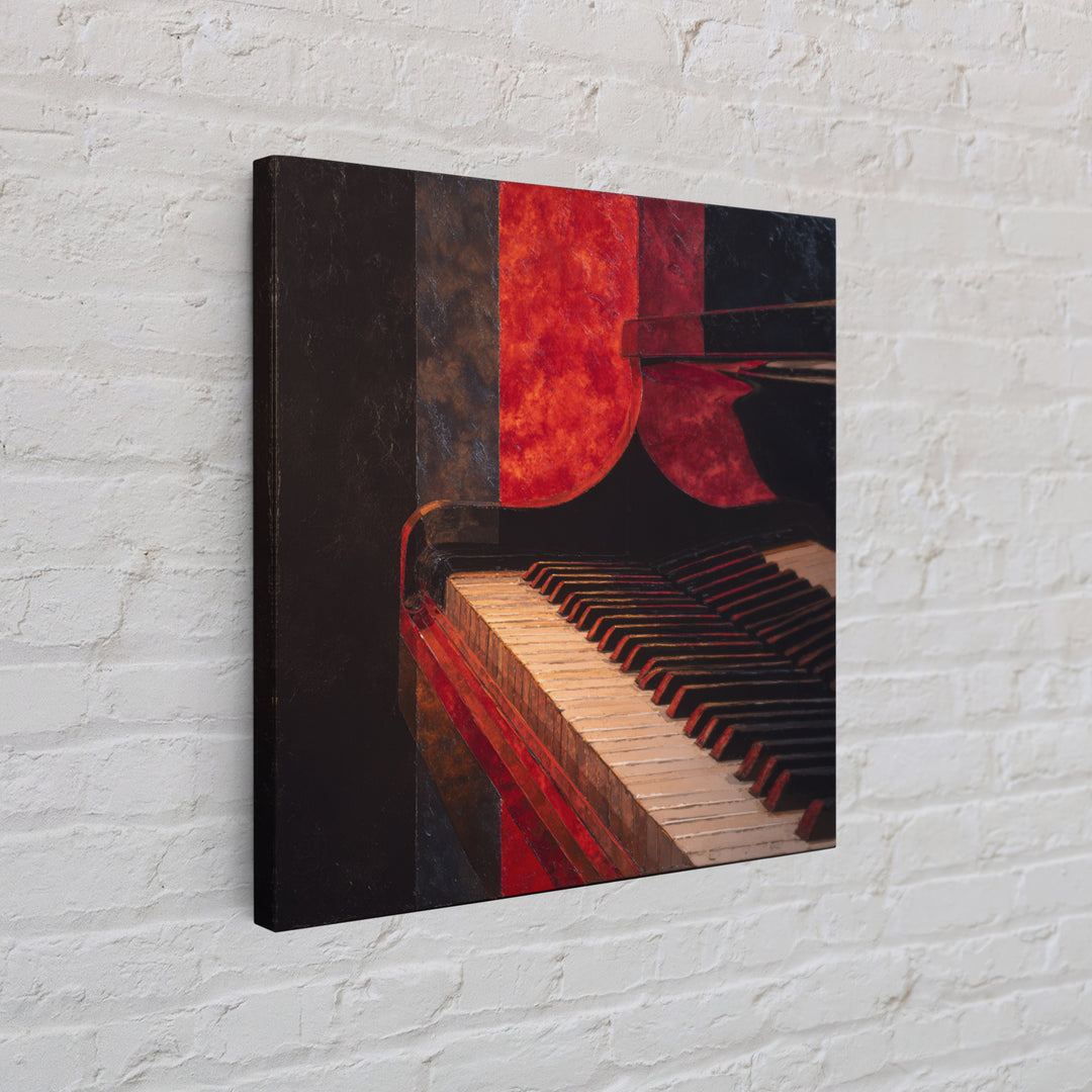 Piano Keys Fading into Shadow Framed Canvas Print, Recording Studio Art, Dtf Prints, Studio Decor, Analog, Music Studio, RSA-1x1-8