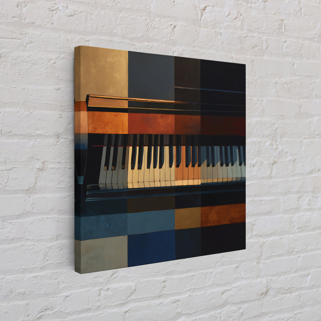 Piano Keys Fading into Shadow Framed Canvas Print, Recording Studio Art, Gallery Decor, Studio Decor, Fine Art, Analog, RSA-1x1-80