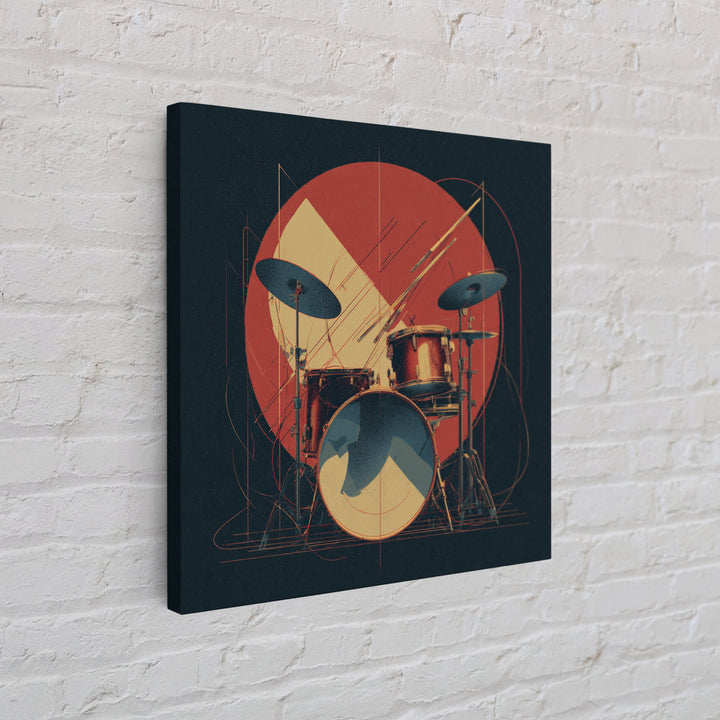 Drumsticks Crossed over Snare Drum Canvas Print, Recording Studio Art, Music Room Decor, Studio Decor, Oil Painting, Analog, RSA-1x1-82