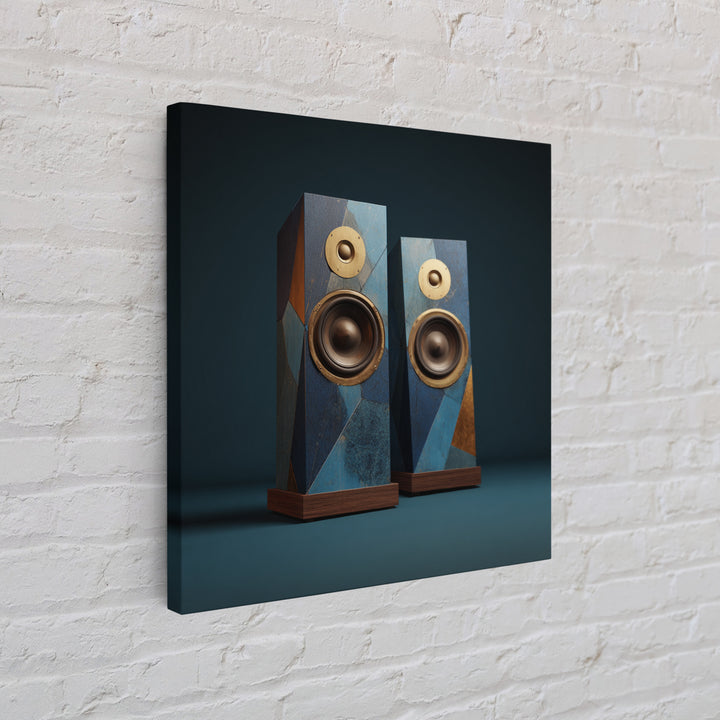 Studio Monitor Speakers as Bold Geometric Forms Canvas Print, Recording Studio Art, Studio Wall Art, Studio Decor, Analog, RSA-1x1-84