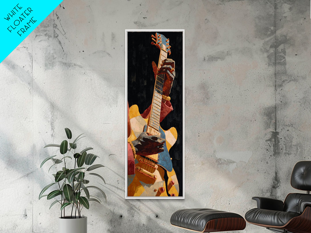 Musician Hands on Guitar Strings Canvas Print, Recording Studio Art, Luxury Decor, Studio Decor, Oil Painting, Analog, RSA-1x3-27