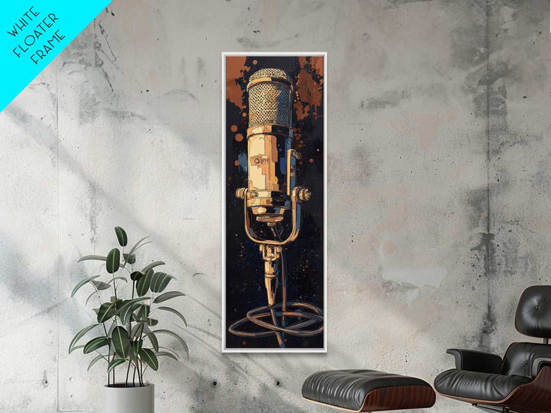 Microphone Cable Forming Elegant Line Art Canvas Print, Recording Studio Art, Printable Art, Studio Decor, Fine Art, Analog, RSA-1x3-33