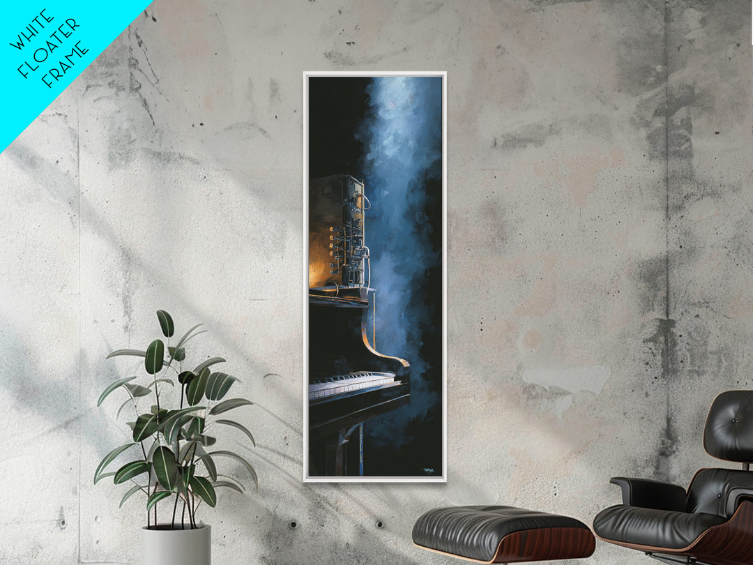Piano Keys Fading into Shadow Canvas Print, Recording Studio Art, Statement Artwork, Studio Decor, Analog, Mid Century Modern, RSA-1x3-44