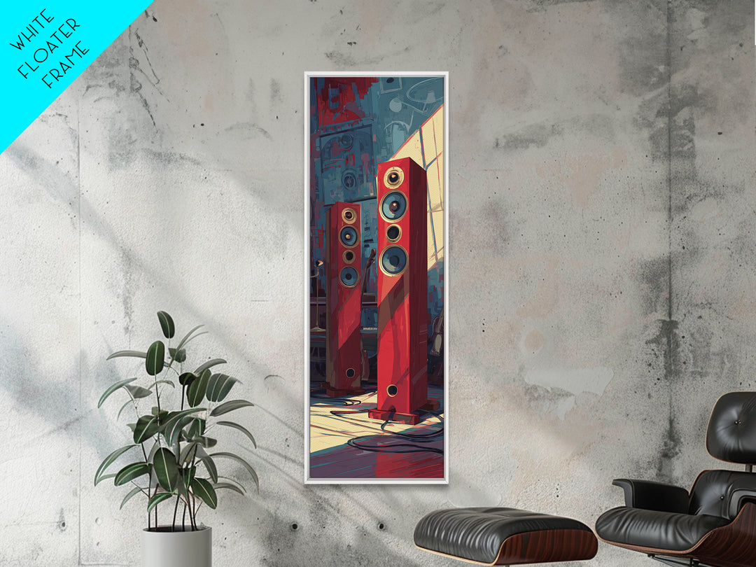 Studio Monitor Speakers as Bold Geometric Forms Canvas Print, Recording Studio Art, Boho Decor, Studio Decor, Abstract Art, RSA-1x3-48