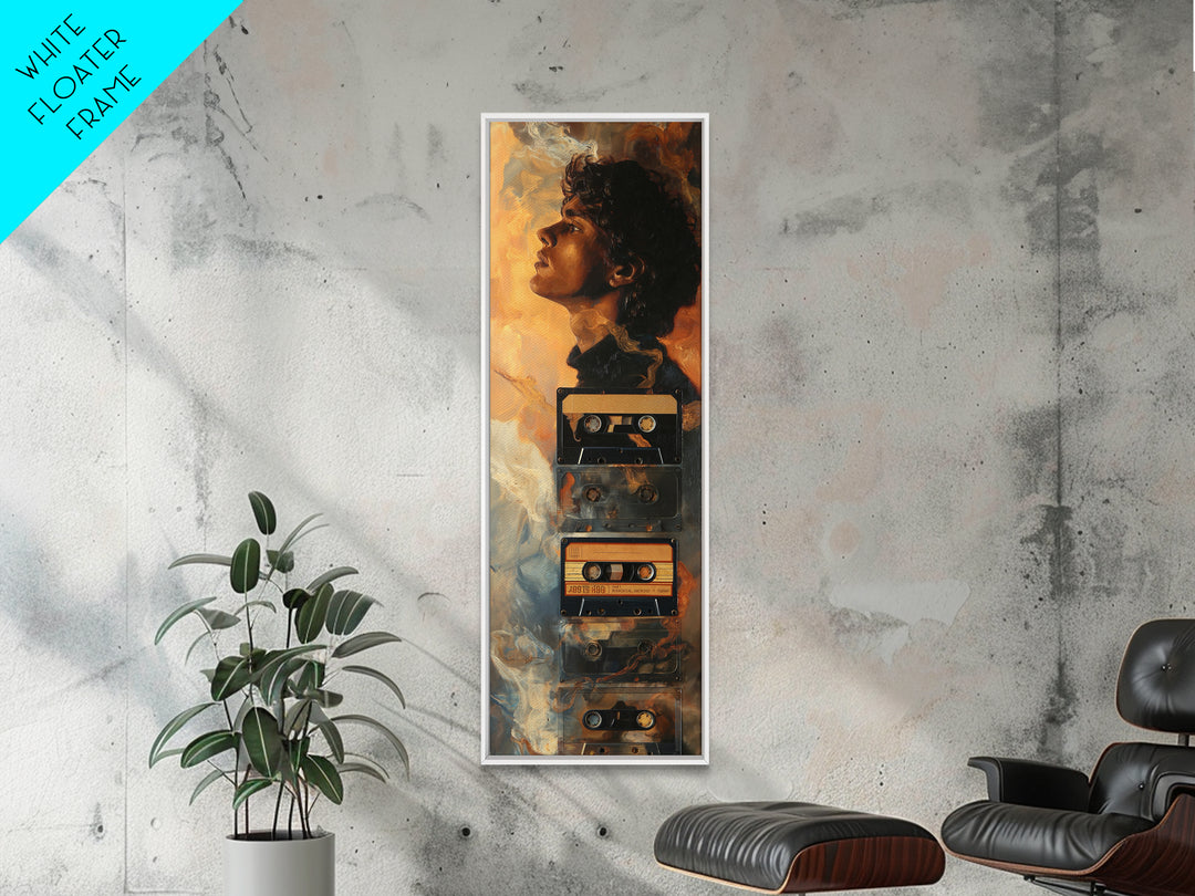 Tape Reels Spinning Through Smoky Light Canvas Print, Recording Studio Art, Wall Art, Studio Decor, Oil Painting, Analog, RSA-1x3-55