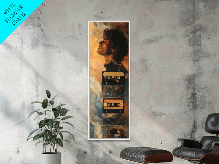 Tape Reels Spinning Through Smoky Light Canvas Print, Recording Studio Art, Wall Art, Studio Decor, Oil Painting, Analog, RSA-1x3-55