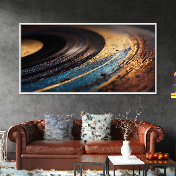 Vinyl Groove Closeup as Circular Abstract Canvas Print, Recording Studio Art, Room Decor, Studio Decor, Abstract Art, Analog, RSA-2x1-58