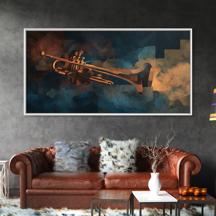 Conductor Baton and Sheet Shapes Without Text Canvas Print, Recording Studio Art, Statement Artwork, Studio Decor, Abstract Art, RSA-2x1-62