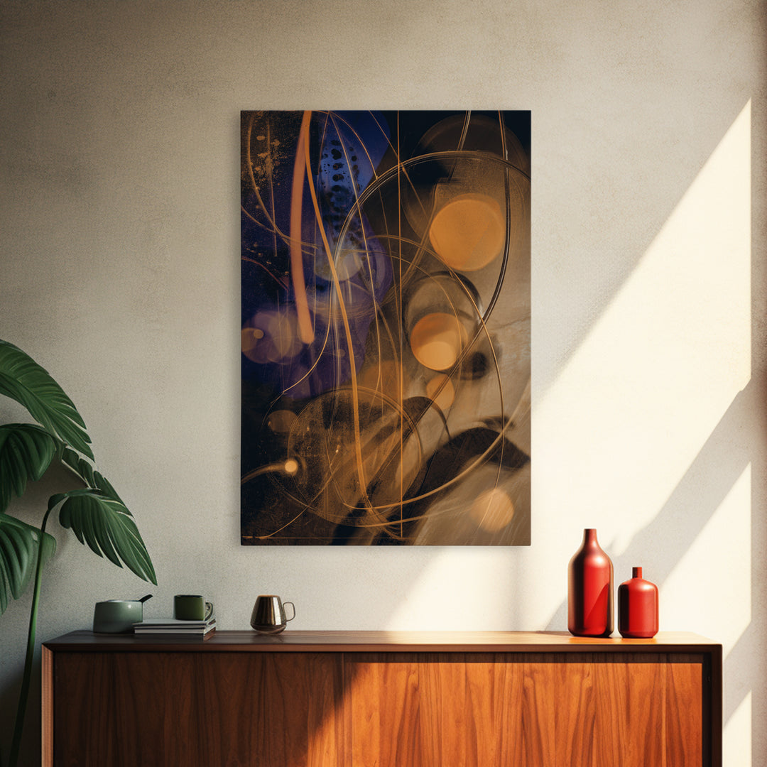Album Cover Abstract Without Readable Text Framed Canvas Print, Recording Studio Art, Gallery Decor, Studio Decor, Analog, RSA-2x3-30