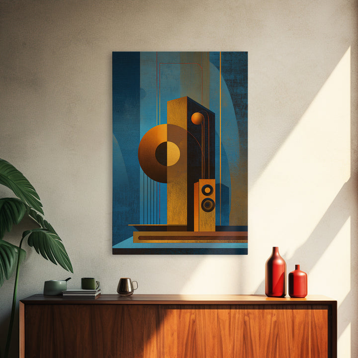 Studio Monitor Speakers as Bold Geometric Forms Canvas Print, Recording Studio Art, Youtube Studio Decor, Studio Decor, Analog, RSA-2x3-44