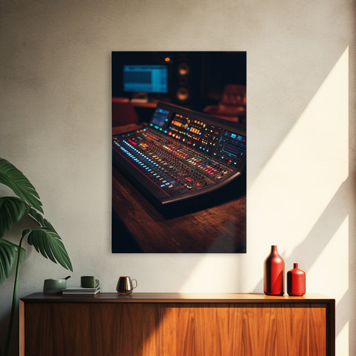 Mixing Console Faders Canvas Print, Recording Studio Art, Wall Art, Studio Decor, Abstract Art, Analog, Music Posters, RSA-2x3-62