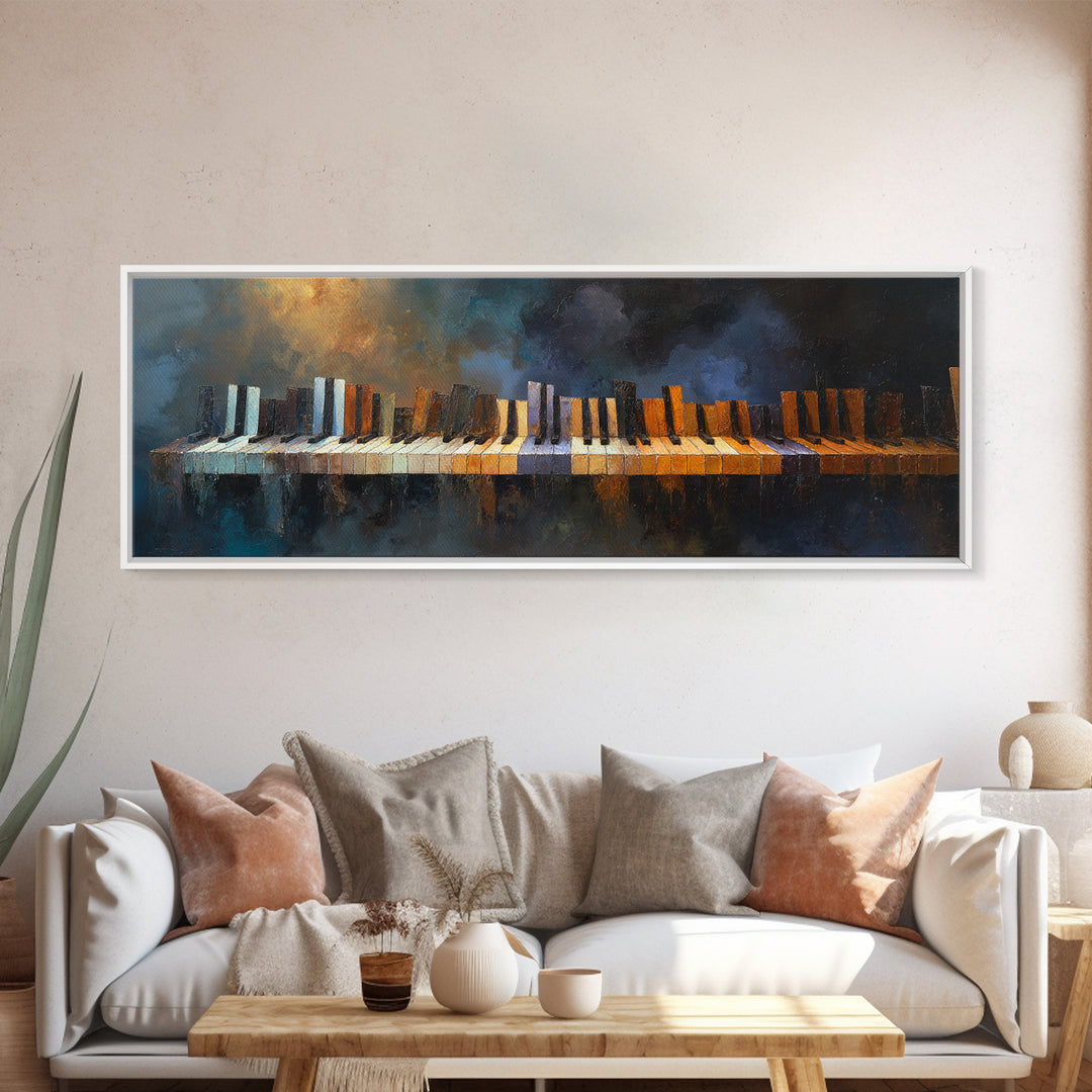 Piano Keys Fading into Shadow Canvas Print, Recording Studio Art, Studio Wall Art, Studio Decor, Fine Art, Analog, Luxury Decor, RSA-3x1-24