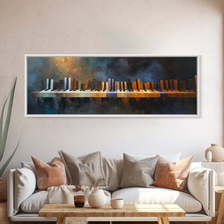 Piano Keys Fading into Shadow Canvas Print, Recording Studio Art, Studio Wall Art, Studio Decor, Fine Art, Analog, Luxury Decor, RSA-3x1-24