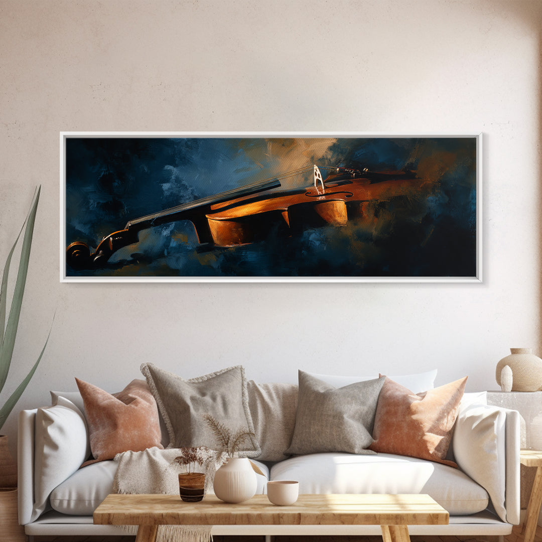 Cello Curve Closeup Canvas Print, Recording Studio Art, Guitar Wall Art, Studio Decor, Fine Art, Analog, Textured Painting, RSA-3x1-36