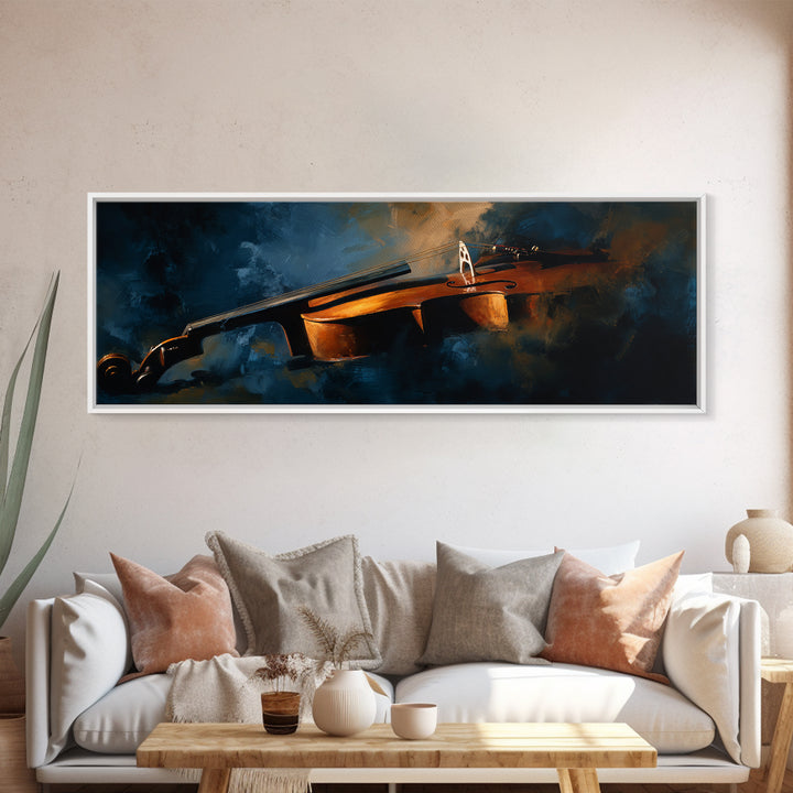Cello Curve Closeup Canvas Print, Recording Studio Art, Guitar Wall Art, Studio Decor, Fine Art, Analog, Textured Painting, RSA-3x1-36