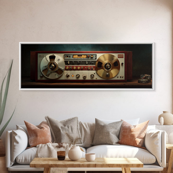 Reel to Reel Tape Machine Canvas Print, Recording Studio Art, Music Poster, Studio Decor, Fine Art, Analog, Headphones Poster, RSA-3x1-42