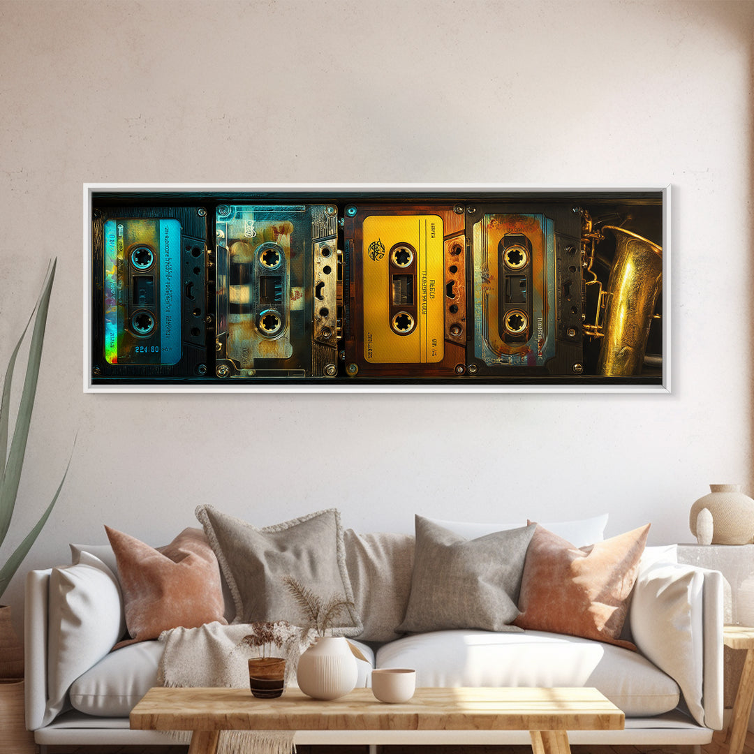 Retro Cassette Tape Canvas Print, Recording Studio Art, Modern Wall Art, Studio Decor, Fine Art, Analog, Music Decor, RSA-3x1-75
