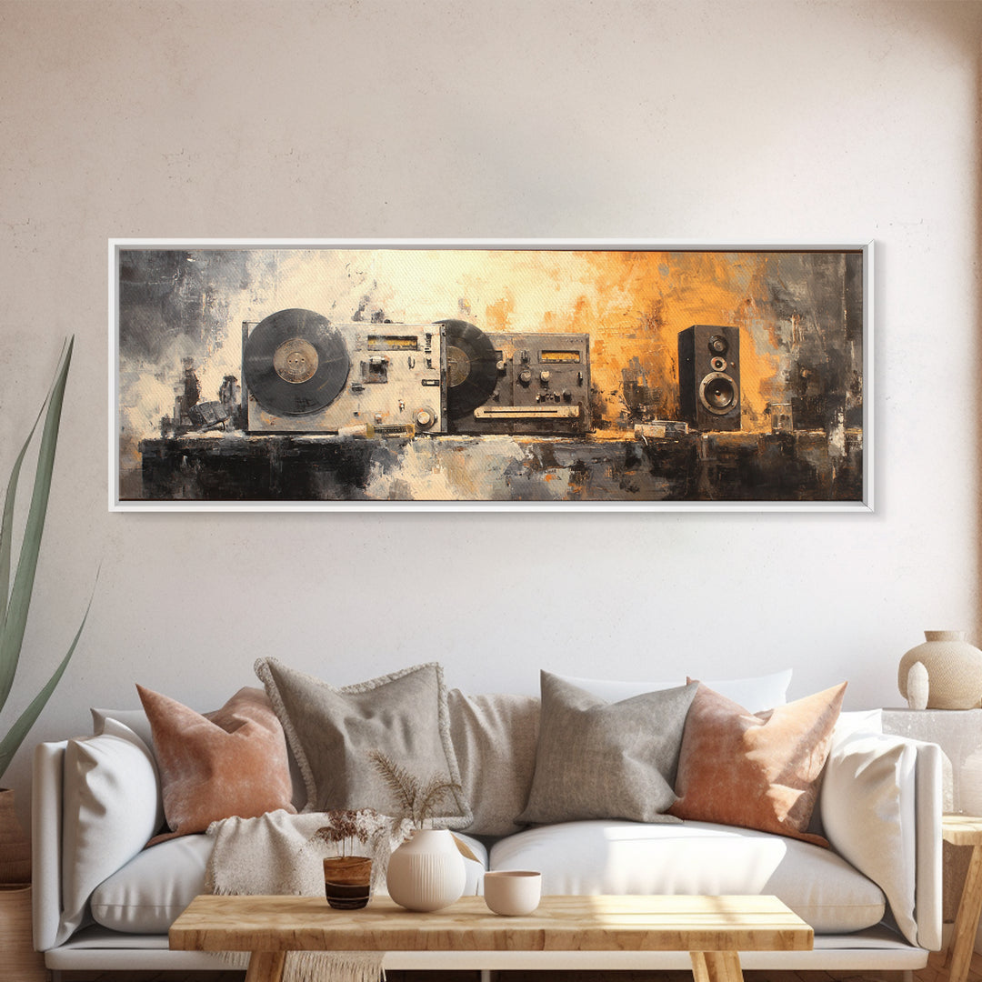Tape Reels Spinning Through Smoky Light Canvas Print, Recording Studio Art, Printable Wall Art, Studio Decor, Fine Art, Analog, RSA-3x1-83