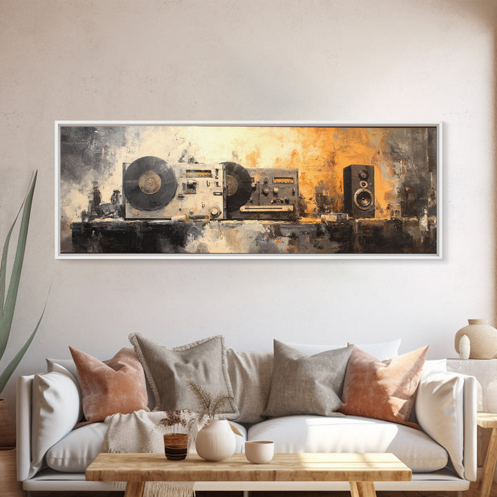 Tape Reels Spinning Through Smoky Light Canvas Print, Recording Studio Art, Printable Wall Art, Studio Decor, Fine Art, Analog, RSA-3x1-83