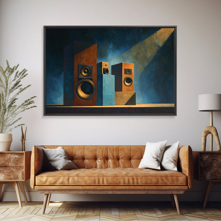 Studio Monitor Speakers as Bold Geometric Forms Canvas Print, Recording Studio Art, Printable Art, Studio Decor, Abstract Art, RSA-3x2-16