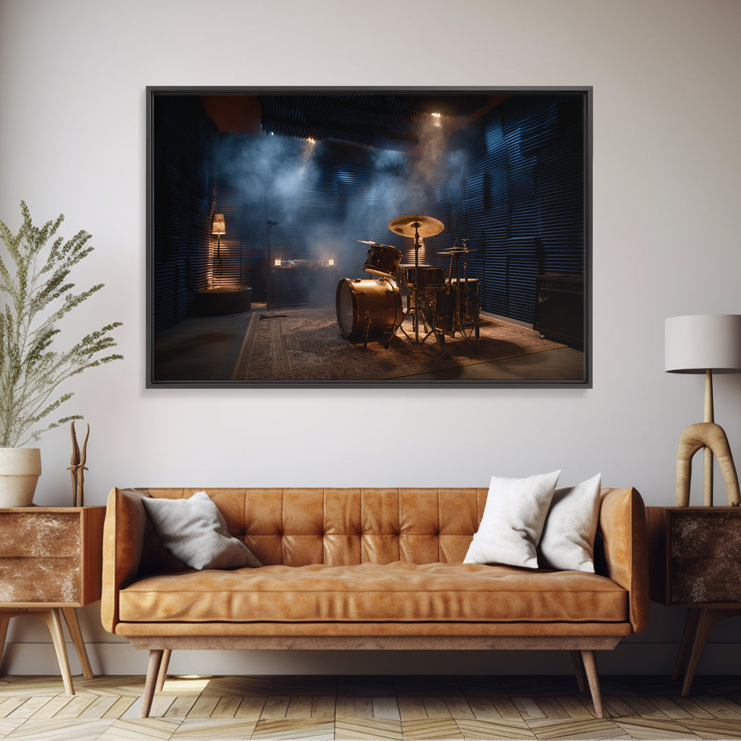 Sound Booth Foam Pattern Transformed into Design Framed Canvas Print, Recording Studio Art, Wall Decor, Studio Decor, Analog, RSA-3x2-28