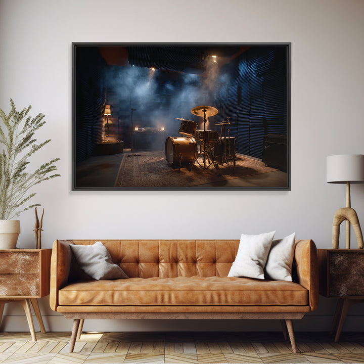 Sound Booth Foam Pattern Transformed into Design Framed Canvas Print, Recording Studio Art, Wall Decor, Studio Decor, Analog, RSA-3x2-28