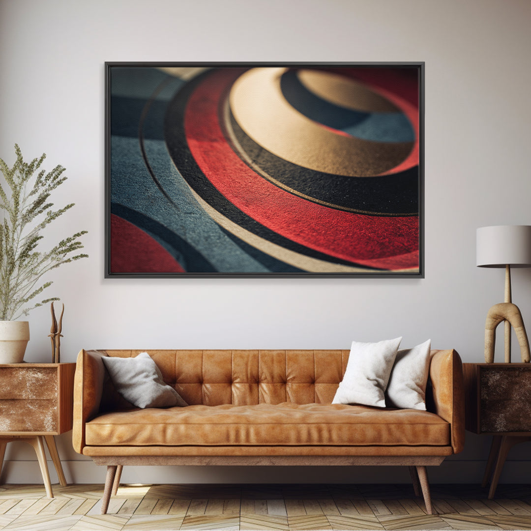Vinyl Groove Closeup as Circular Abstract Canvas Print, Recording Studio Art, Dtf Prints, Studio Decor, Abstract Art, Analog, RSA-3x2-42