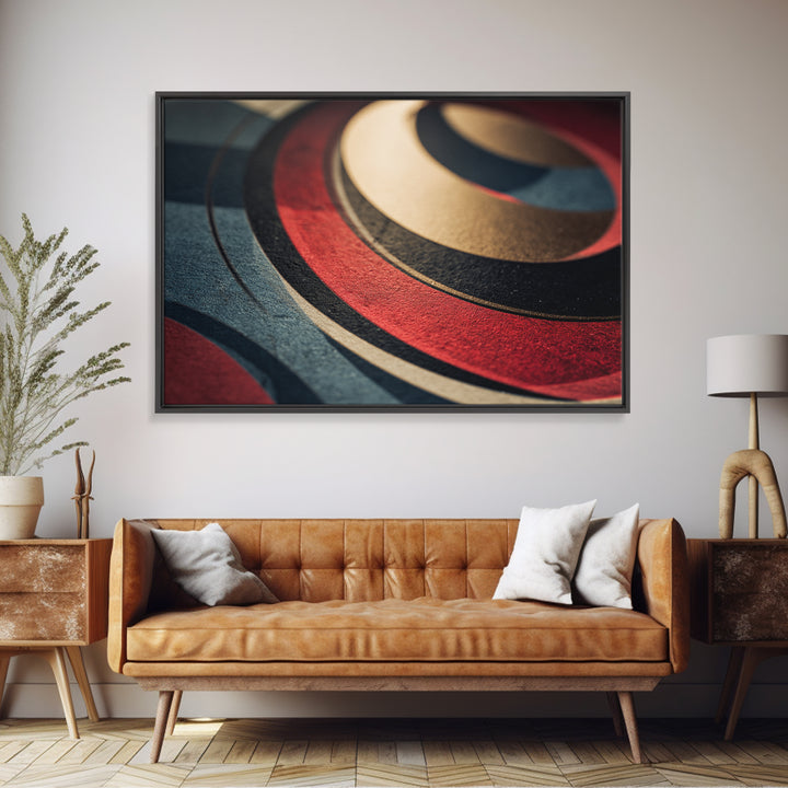 Vinyl Groove Closeup as Circular Abstract Canvas Print, Recording Studio Art, Dtf Prints, Studio Decor, Abstract Art, Analog, RSA-3x2-42