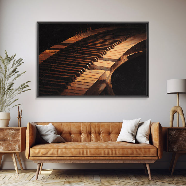 Piano Keys Fading into Shadow Canvas Print, Recording Studio Art, Studio Wall Art, Studio Decor, Fine Art, Analog, Luxury Decor, RSA-3x2-84