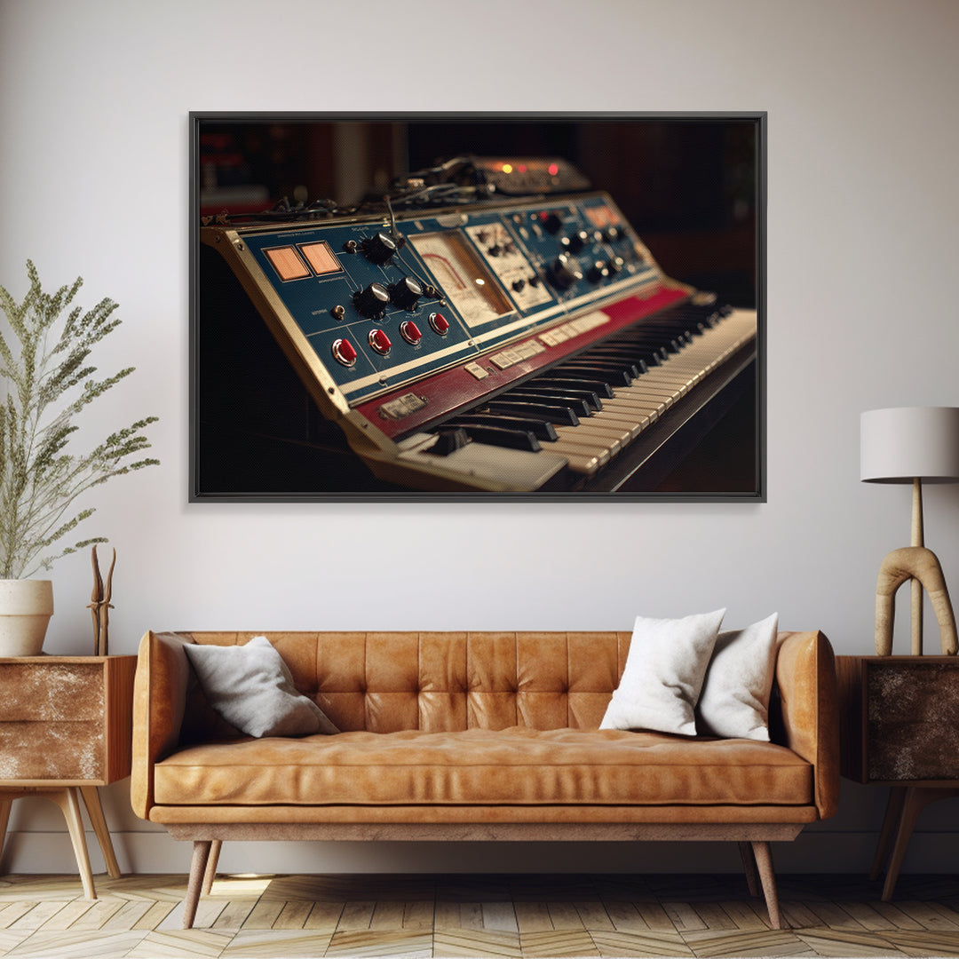 Analog Synthesizer Knobs and Cables Canvas Print, Recording Studio Art, Youtube Studio Decor, Studio Decor, Oil Painting, RSA-3x2-89