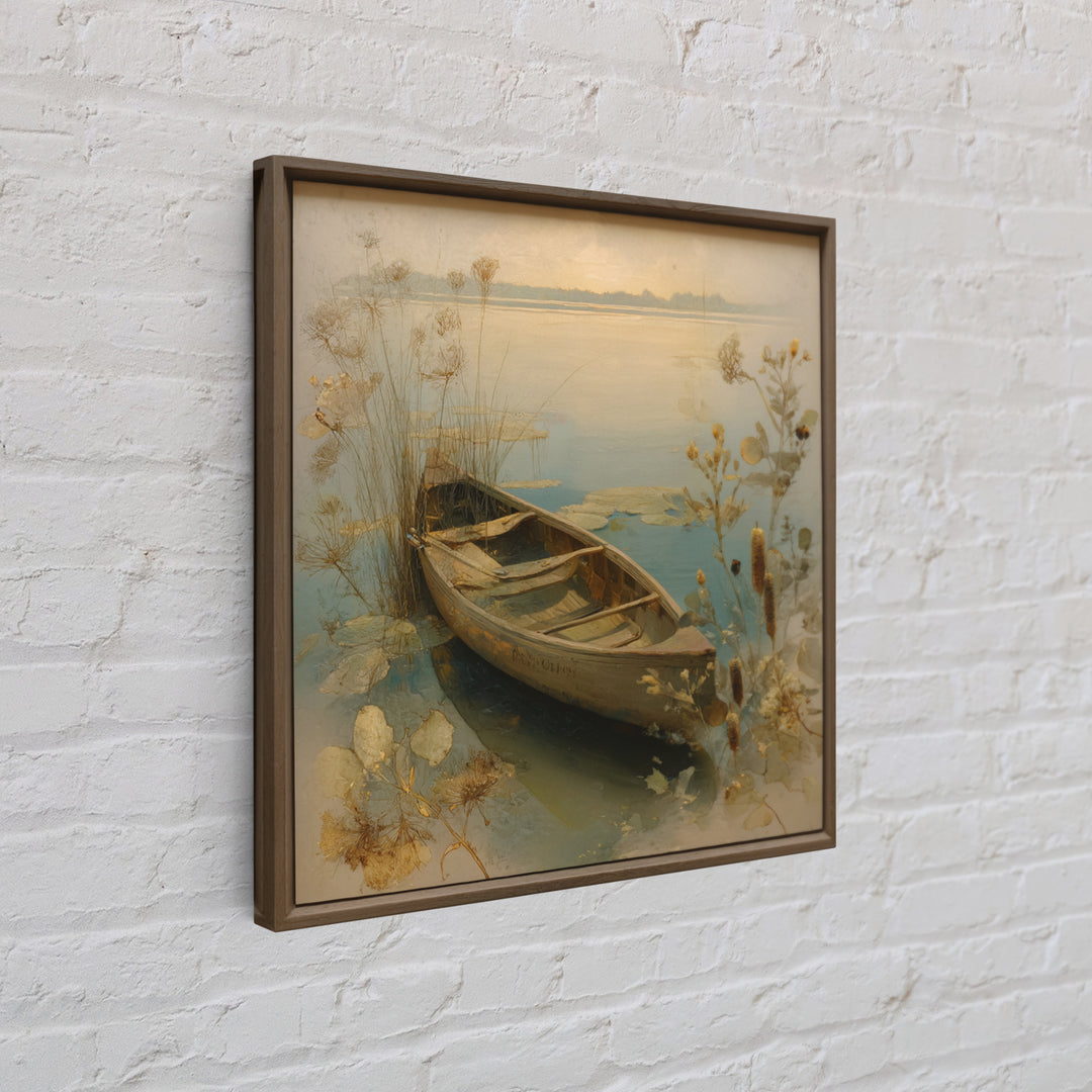 Winter Mountain Scene Framed Canvas Print, Rustic Art, Abstract Wall Art, Farmhouse Decor, Fine Art, Rustic, Landscape Art, RUS-1x1-47