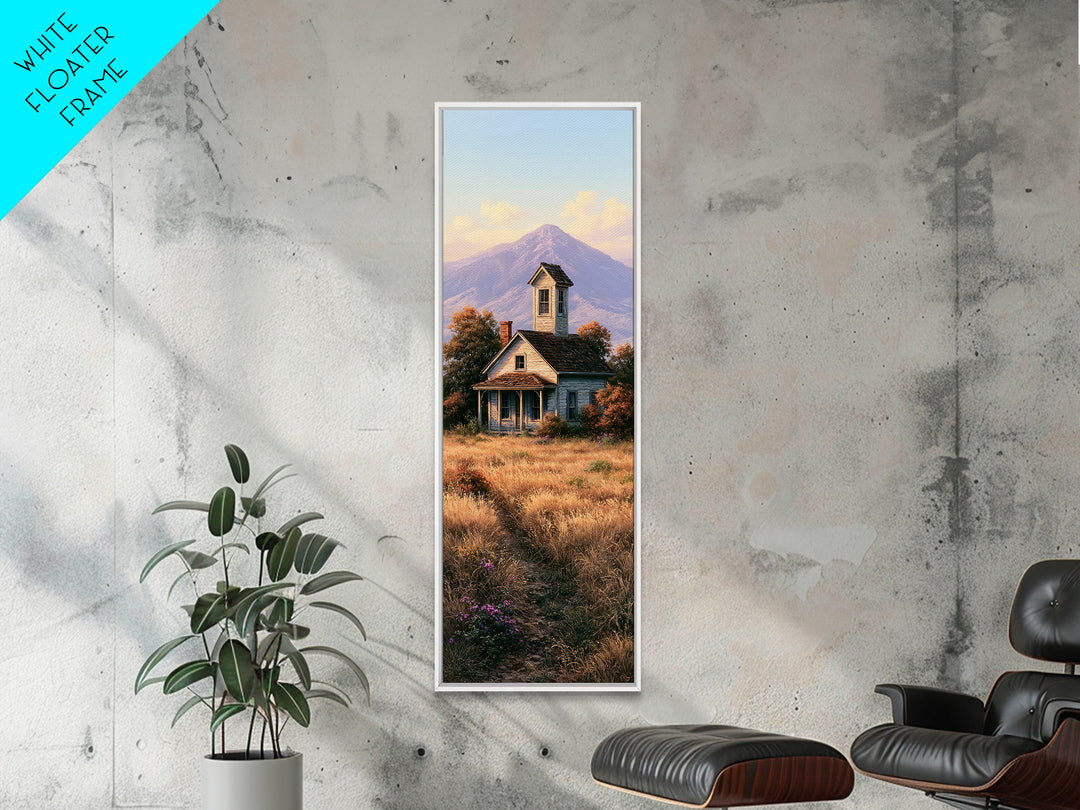 Mountain Cabin Landscape Framed Canvas Print, Rustic Art, Home Decor, Farmhouse Decor, Fine Art, Rustic, Living Room Decor, RUS-1x3-15