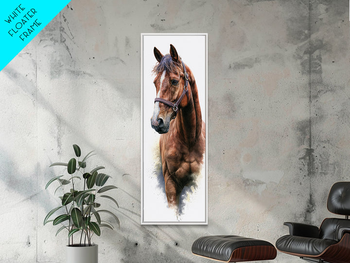 Brown Horse Portrait Canvas Print, Rustic Art, Room Decor, Farmhouse Decor, Fine Art, Rustic, Oil Painting, Digital Print, RUS-1x3-17