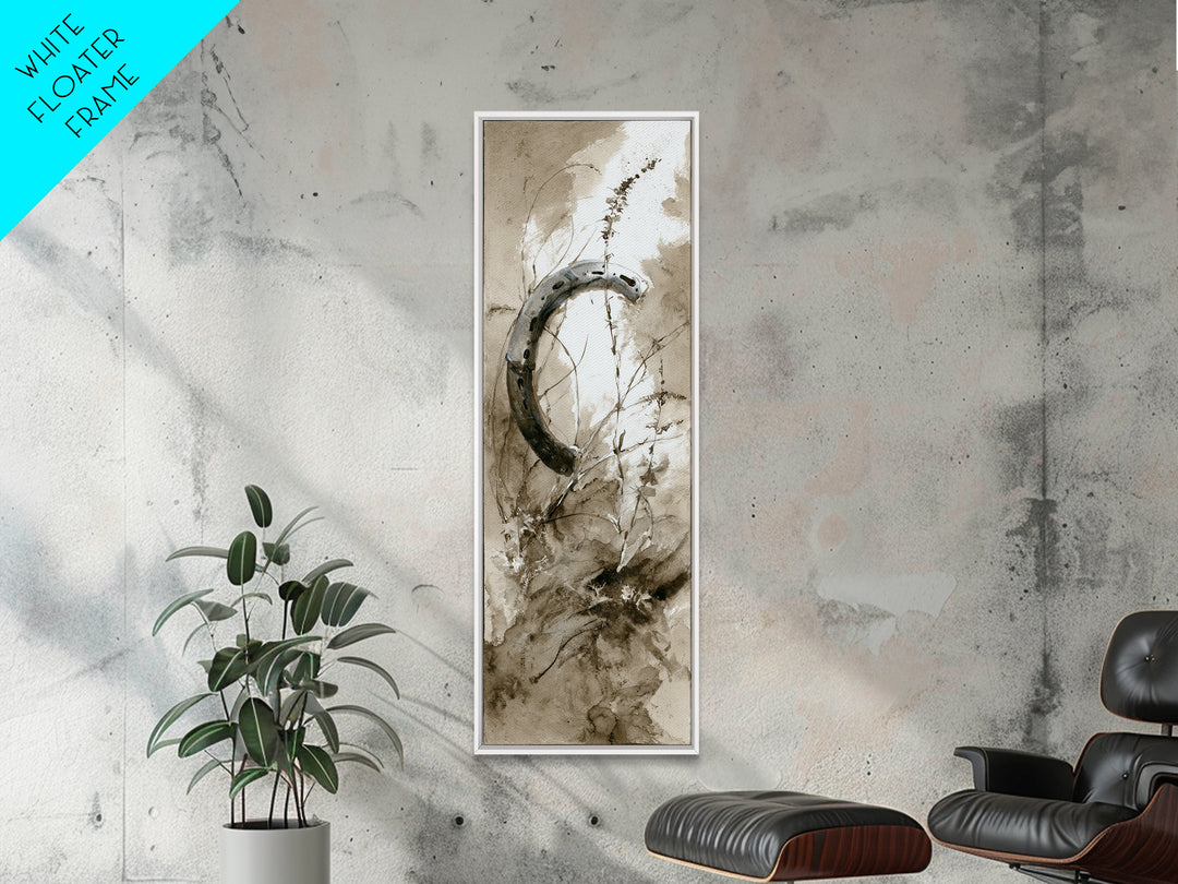Rusty Horseshoe and Rope Composition Canvas Print, Rustic Art, Painting, Farmhouse Decor, Fine Art, Rustic, Boho Wall Art, RUS-1x3-25