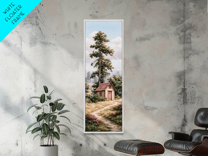 Mountain Cabin Landscape Canvas Print, Rustic Art, Printable Wall Art, Farmhouse Decor, Oil Painting, Rustic, Wood Art, RUS-1x3-39